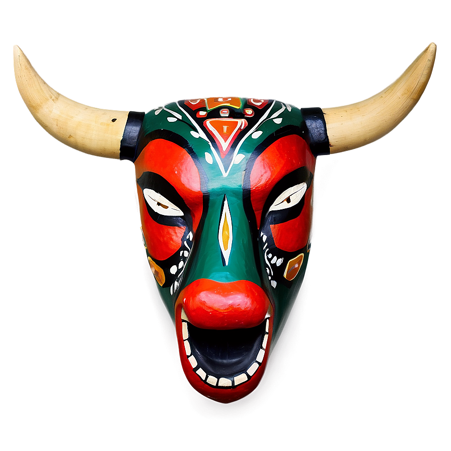 Nicaraguan Painted Bull Mask Png 2