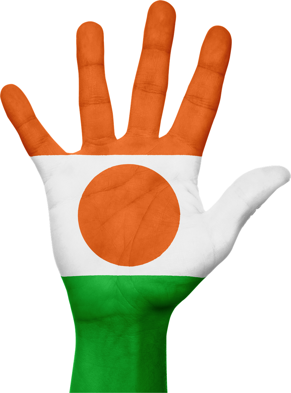 Niger Flag Painted Hand