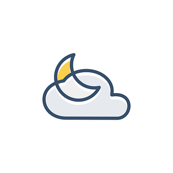 Night Cloud Icon PNG with transparent background
