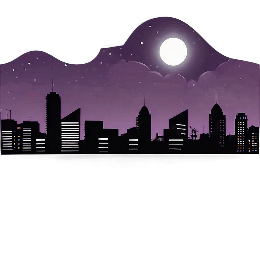 Night Skyline View PNG 48 PNG with transparent background