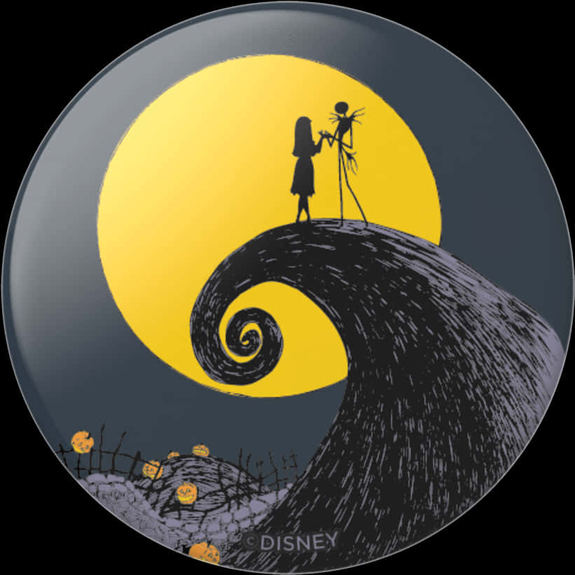 Nightmare Before Christmas Hill Silhouette PNG with transparent background