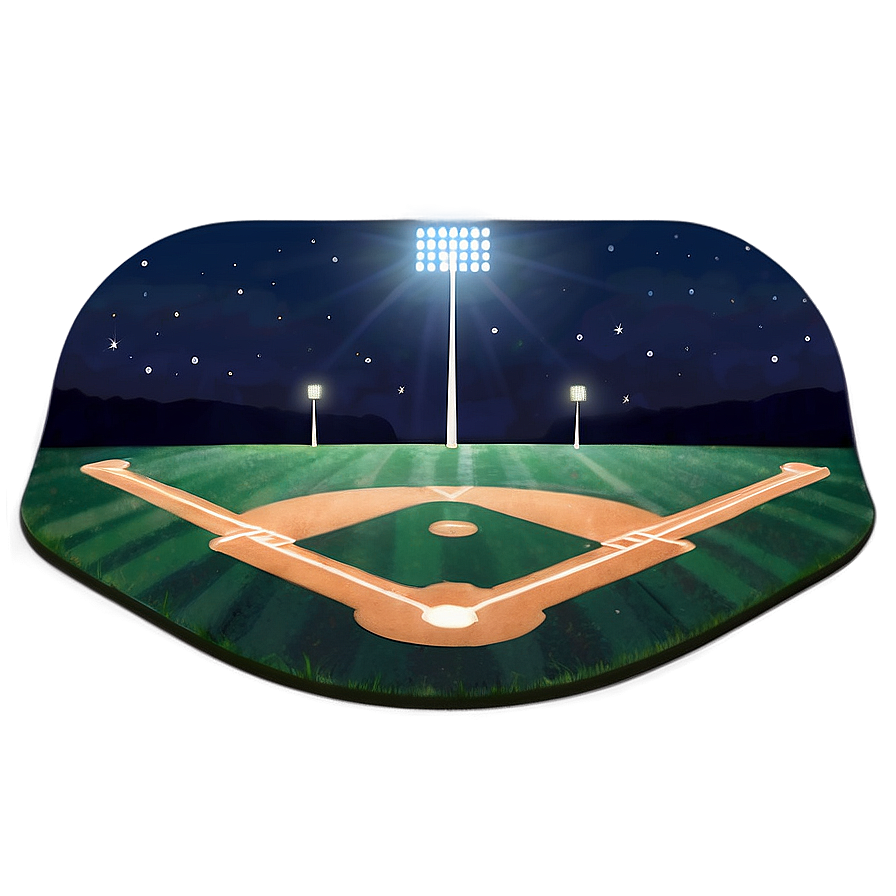 Nighttime Baseball Field Illumination Png Wra45