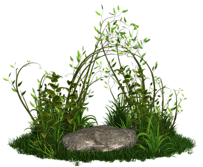 Nighttime Garden Scene PNG with transparent background