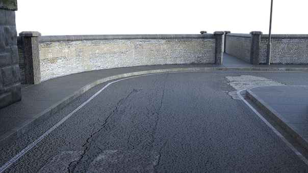 Nighttime Stone Bridge Curve PNG image with a transparent background, free high-resolution download