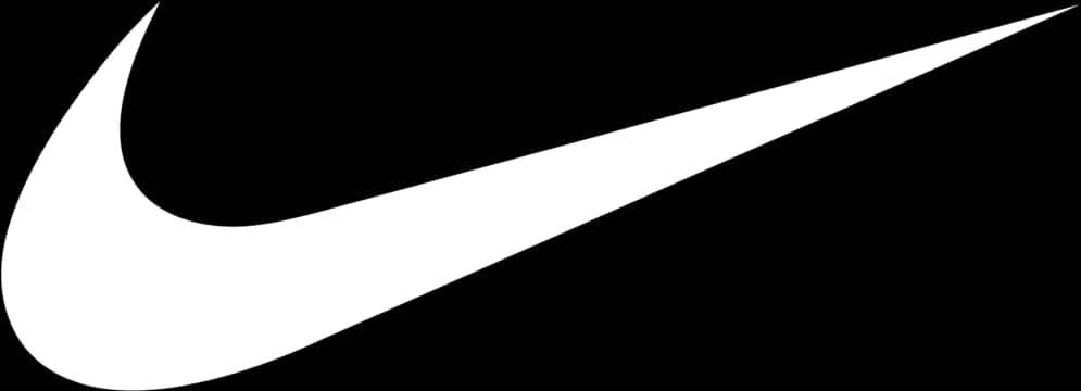 Nike Swoosh Logo Black Background PNG with transparent background