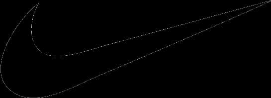 Nike Swoosh Logo Black Background PNG with transparent background