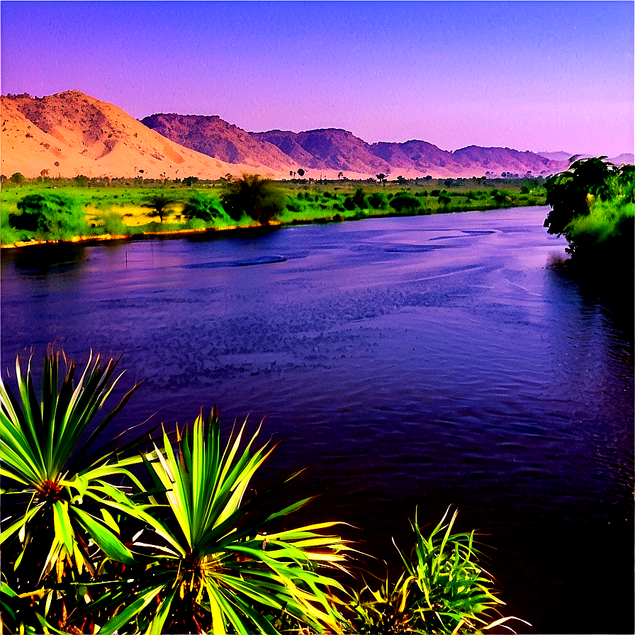 Nile River Landscape PNG avu50 PNG with transparent background