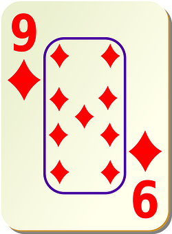 Nineof Diamonds Playing Card PNG with transparent background