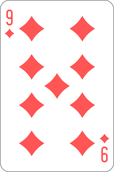 Nineof Diamonds Playing Card PNG with transparent background