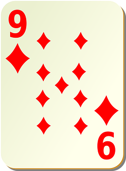 Nineof Diamonds Playing Card PNG with transparent background