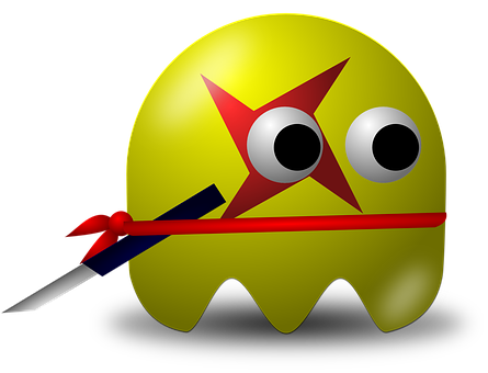 Ninja Pac Man Warrior PNG with transparent background