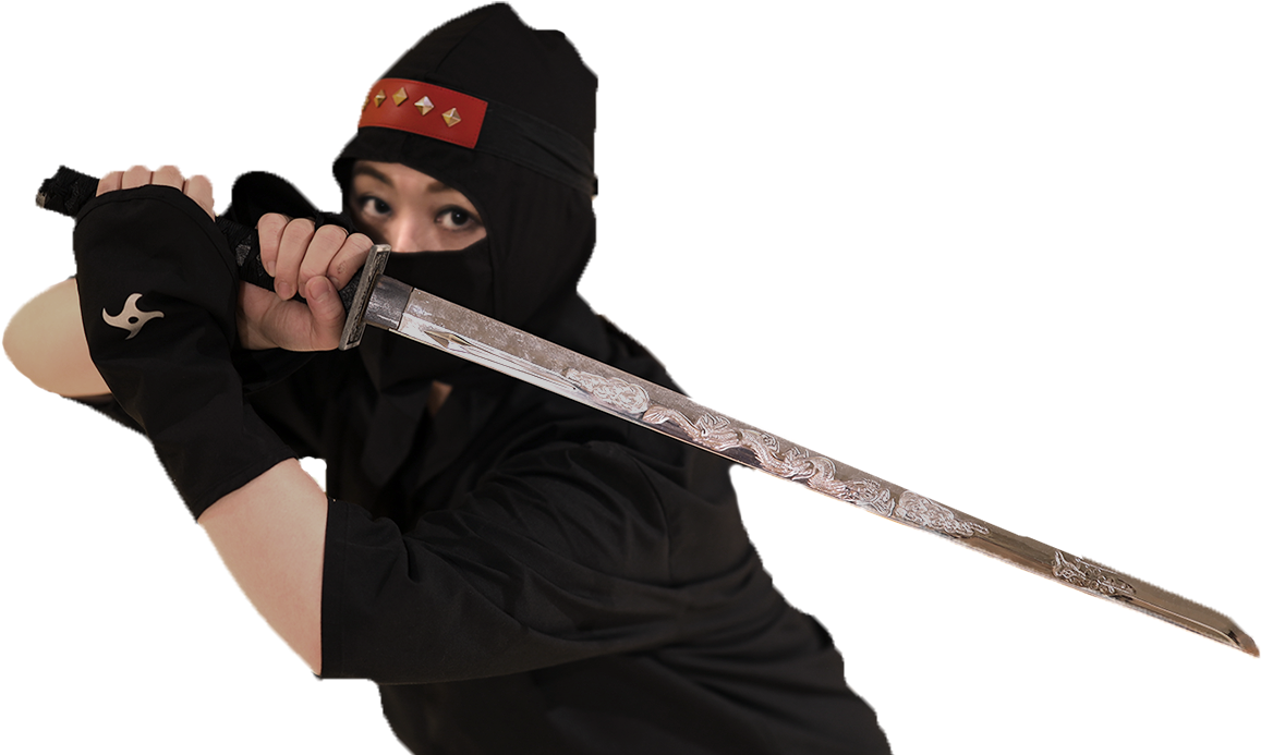 Ninjain Blackwith Sword PNG with transparent background