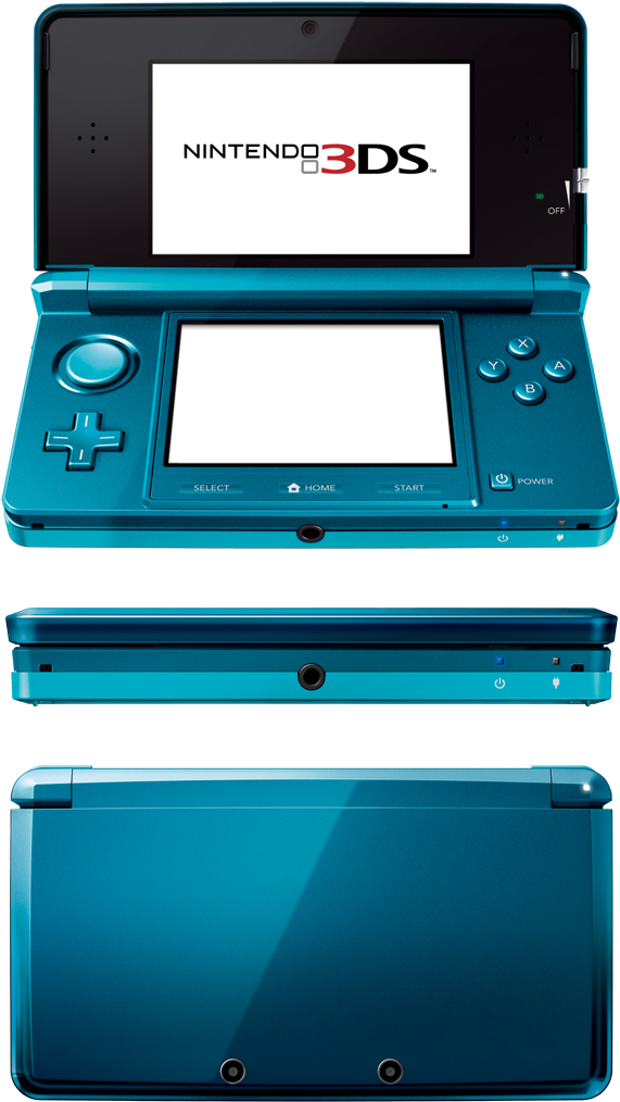 Nintendo3 D S Aqua Blue Openand Closed Views