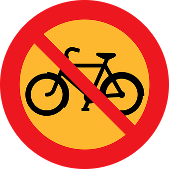 No Bicycles Sign PNG with transparent background
