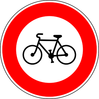 No Bicycles Sign PNG with transparent background