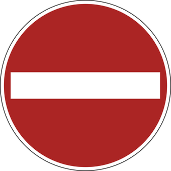 No Entry Sign_ Red And White PNG with transparent background