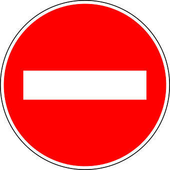 No Entry Sign_ Red And White PNG with transparent background