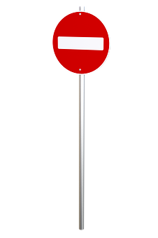 No Entry Signon Black Background PNG with transparent background