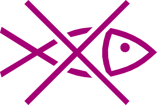 No Fish Symbol Purple Background PNG with transparent background