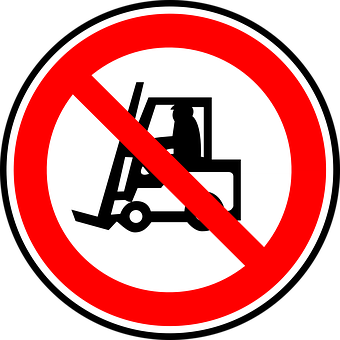 No Forklift Zone Sign PNG with transparent background