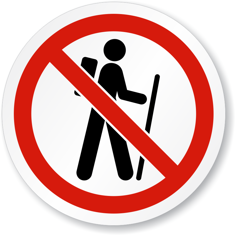 No Hiking Sign Graphic