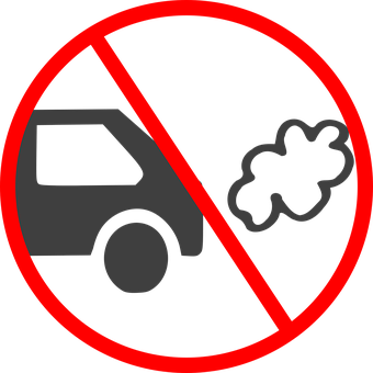 No Idling Zone Sign PNG with transparent background