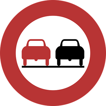 No Overtaking Sign PNG with transparent background