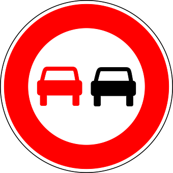 No Overtaking Traffic Sign PNG with transparent background
