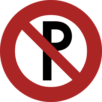 No Parking Sign Red Circle PNG with transparent background