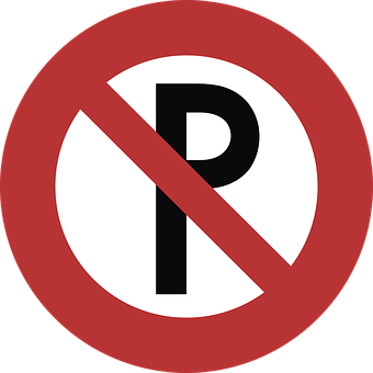 No Parking Sign Red Circle PNG with transparent background