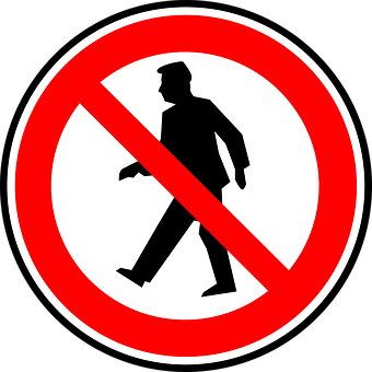 No Pedestrian Sign PNG with transparent background