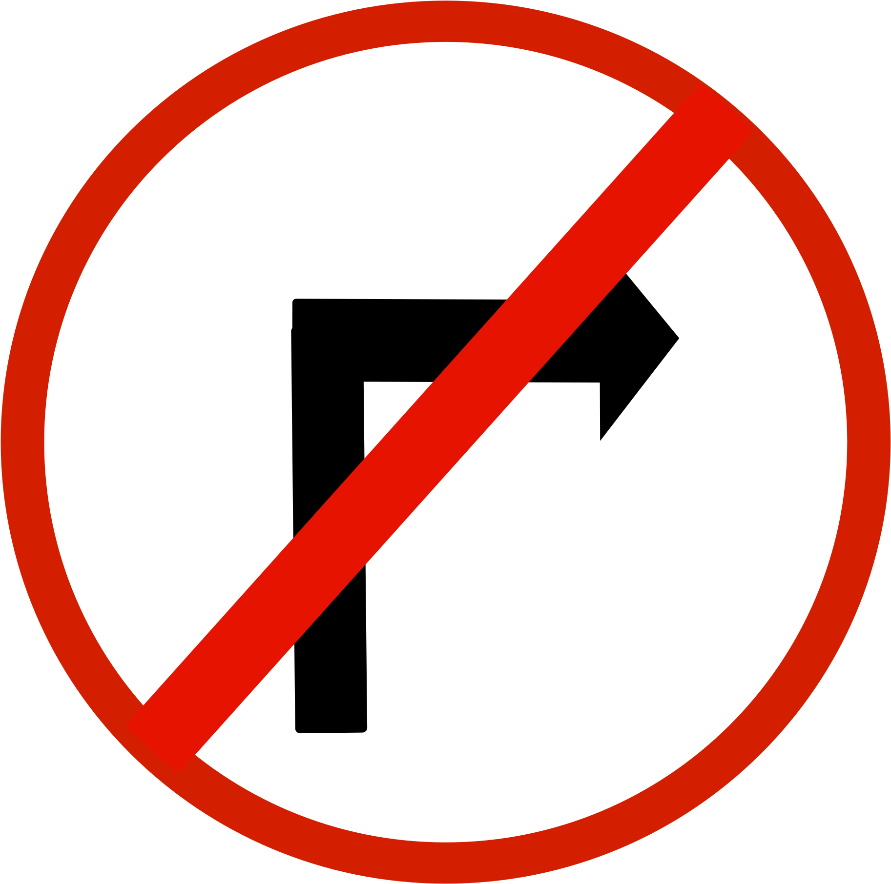 No Right Turn Sign