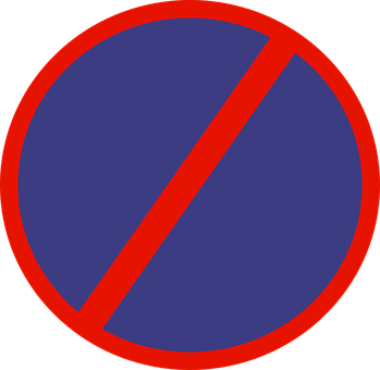 No Sign Redand Blue PNG with transparent background