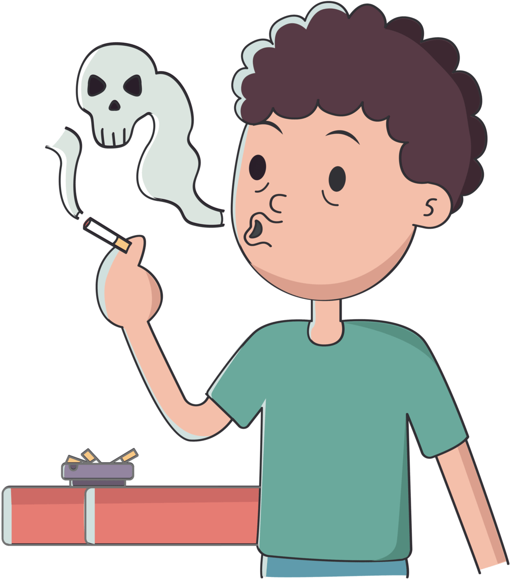 No Smoking Awareness Cartoon PNG image with a transparent background, free high-resolution download
