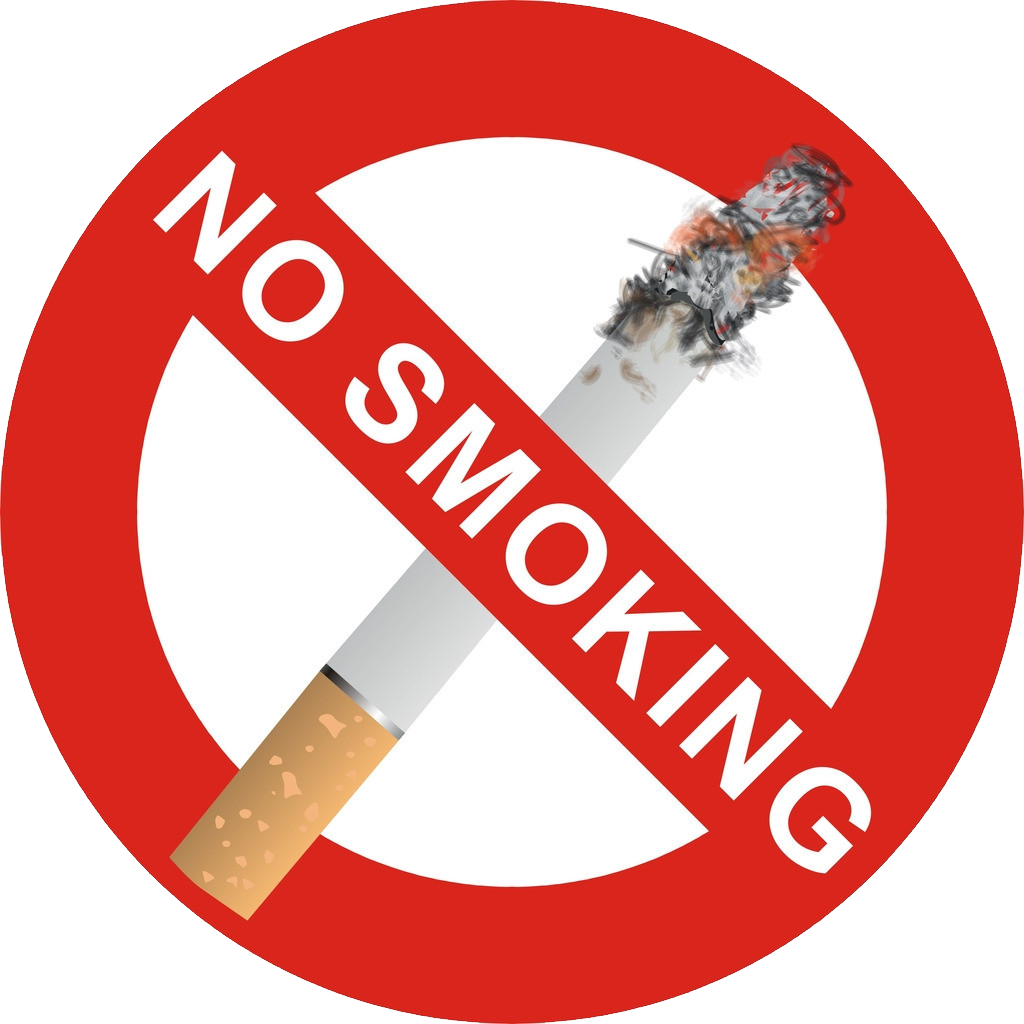 No Smoking Sign With Burning Cigarette