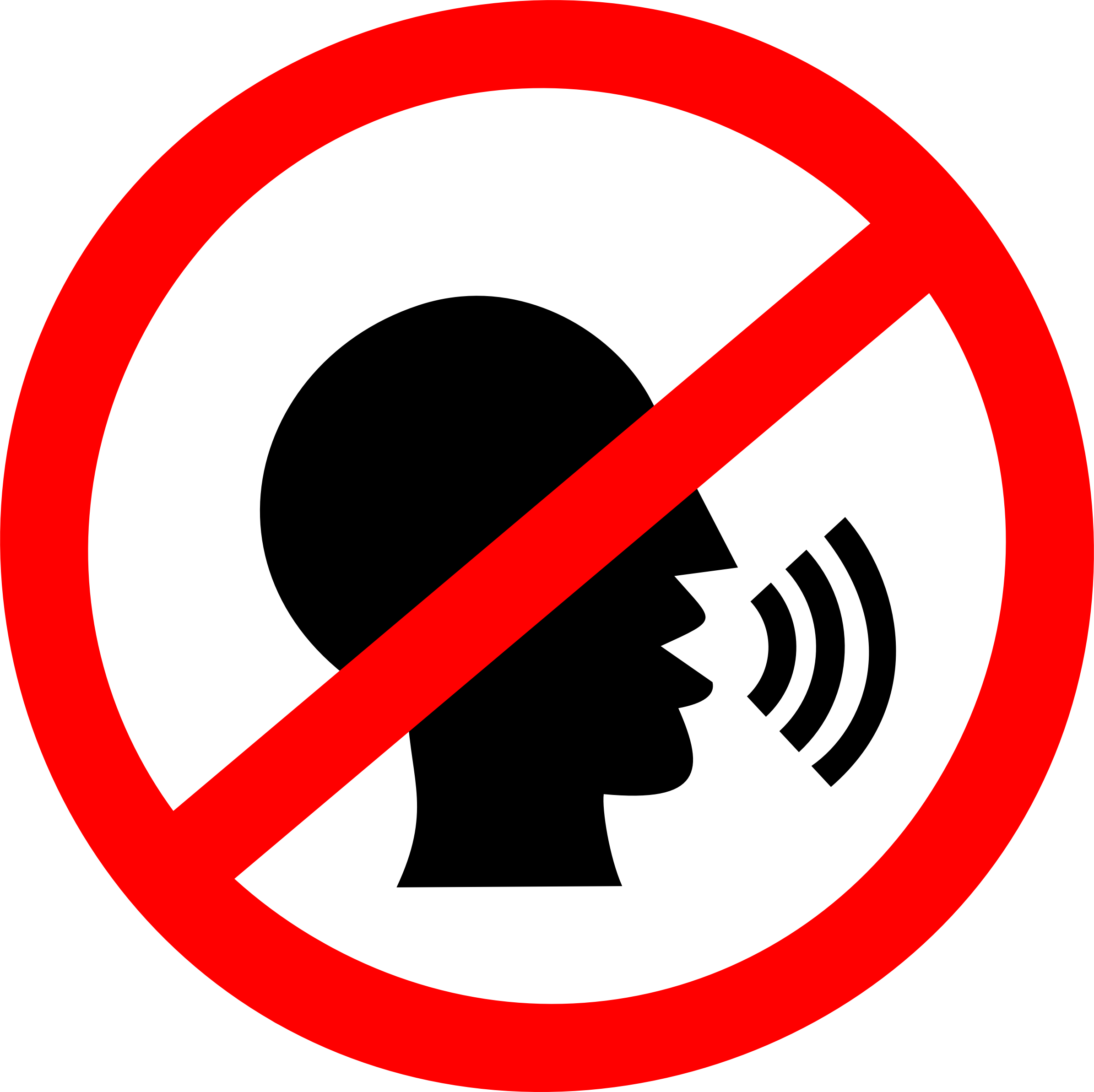 No Speaking Sign PNG with transparent background