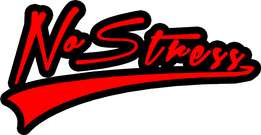 No Stress Redand Black Logo