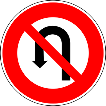 No U Turn Sign PNG with transparent background