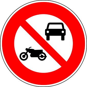 No Vehicles Allowed Sign PNG with transparent background