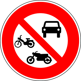 No Vehicles Sign PNG with transparent background