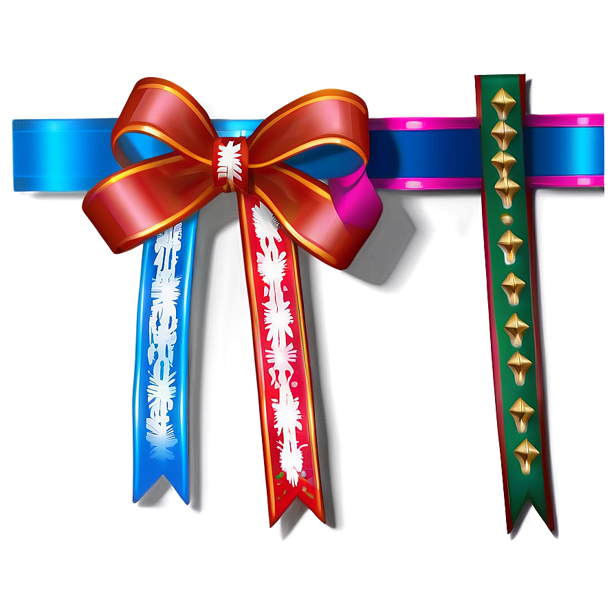 Noel Ribbon And Bow Png Hfm6