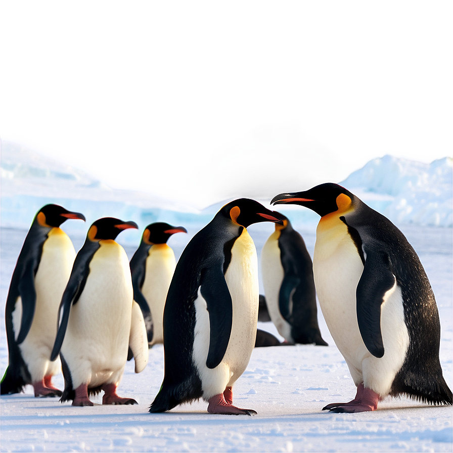 North Pole Penguin Colony PNG 06122024 896x896 PNG image with a transparent background, free high-resolution download