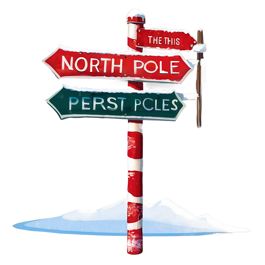 North Pole Signpost Illustration PNG 52 PNG image with a transparent background, free high-resolution download