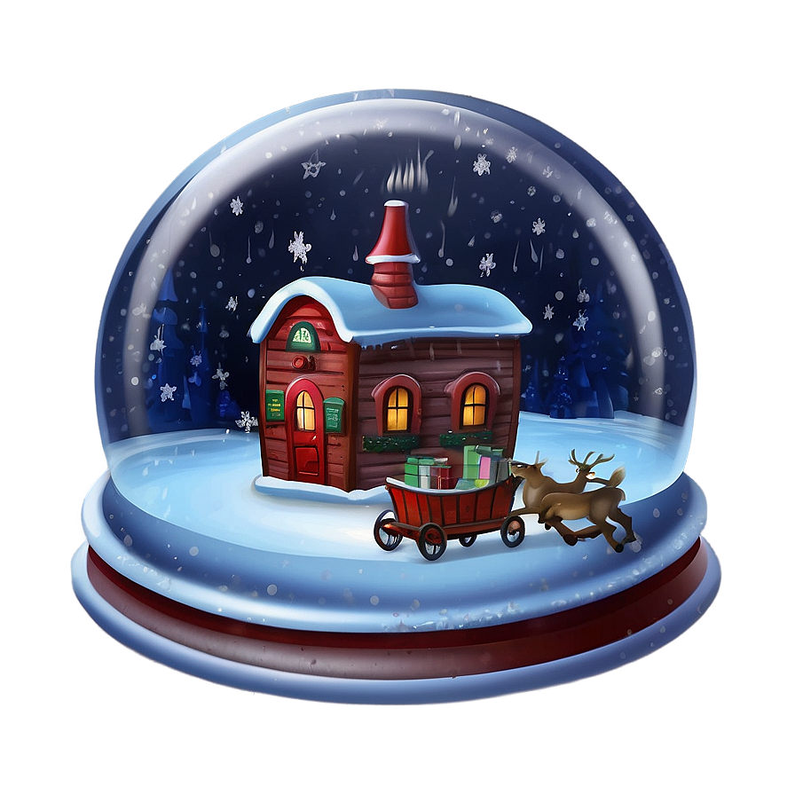 North Pole Snow Globe Scene Png 06122024