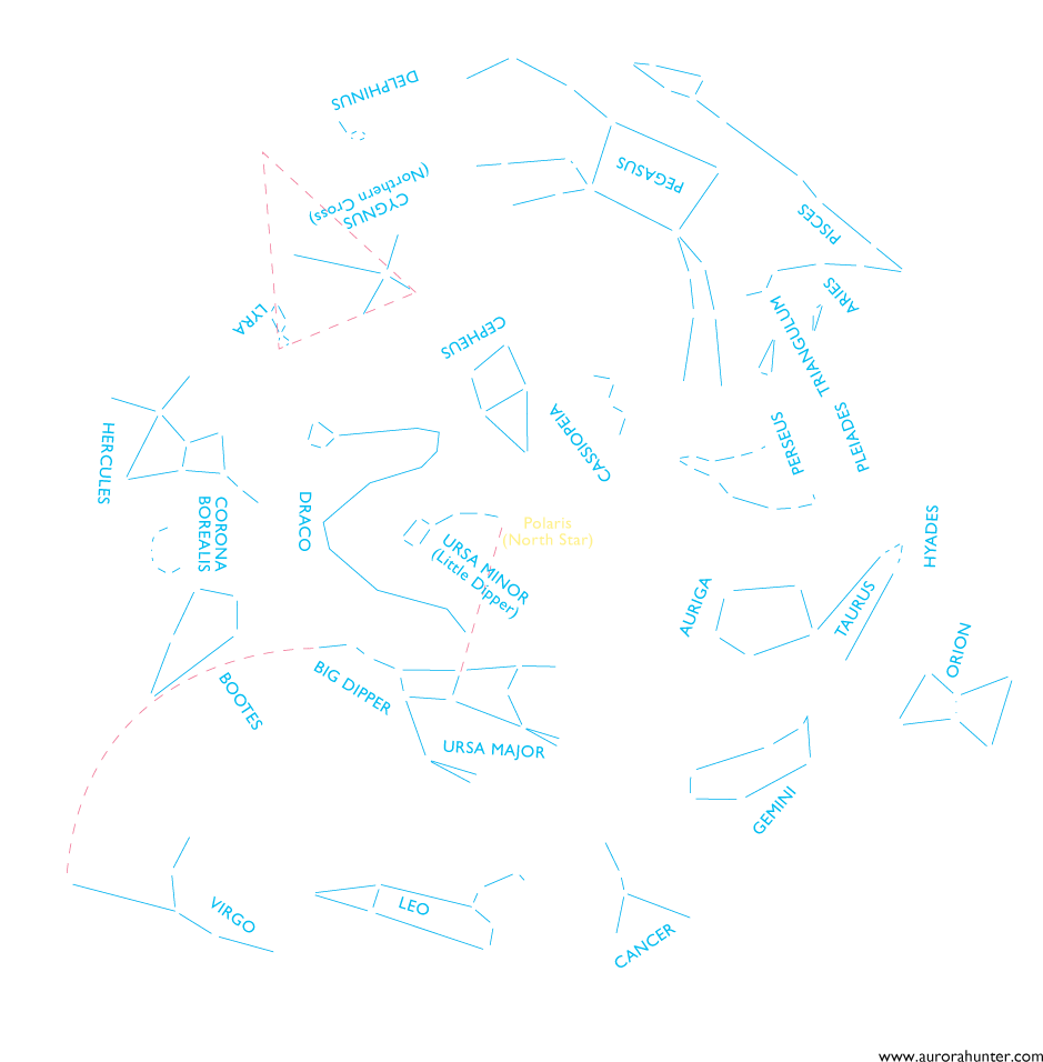 Northern Hemisphere Constellations Map