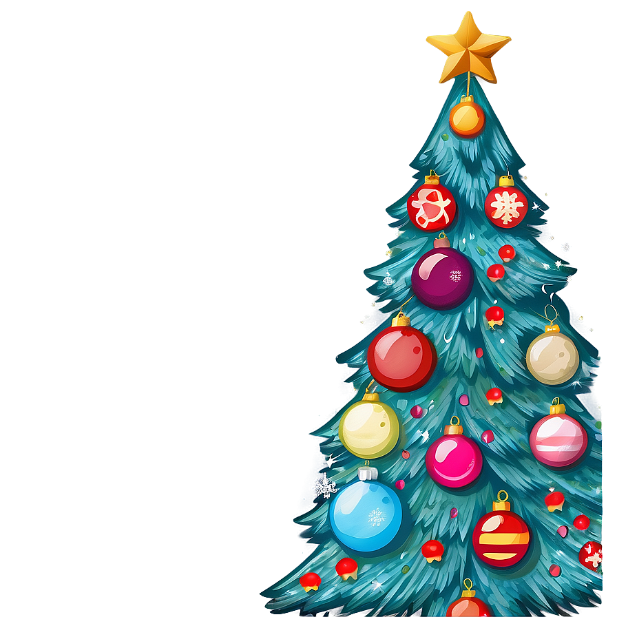 Nostalgic Cute Christmas Tree Png Afg