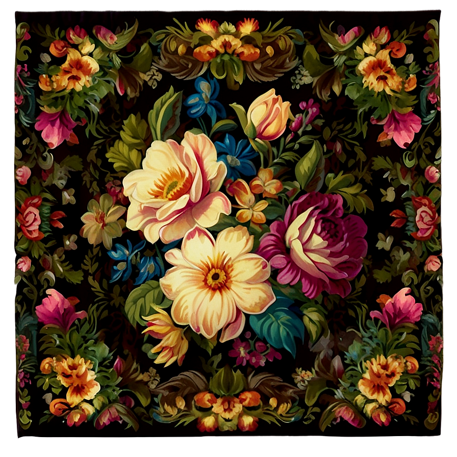 Nostalgic Floral Tapestry Png 06292024