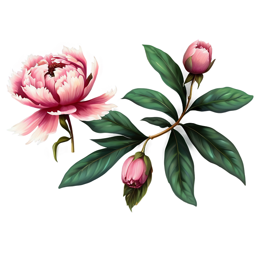 Nostalgic Peony Art Png 46