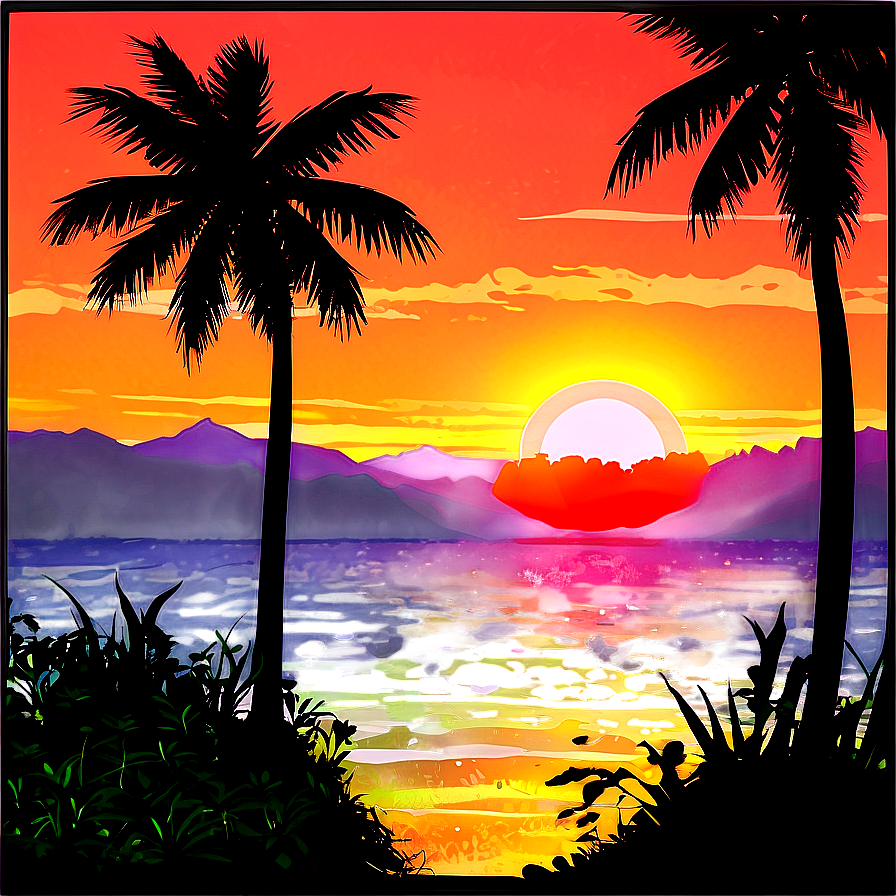 Nostalgic Summer Sunset Png 85