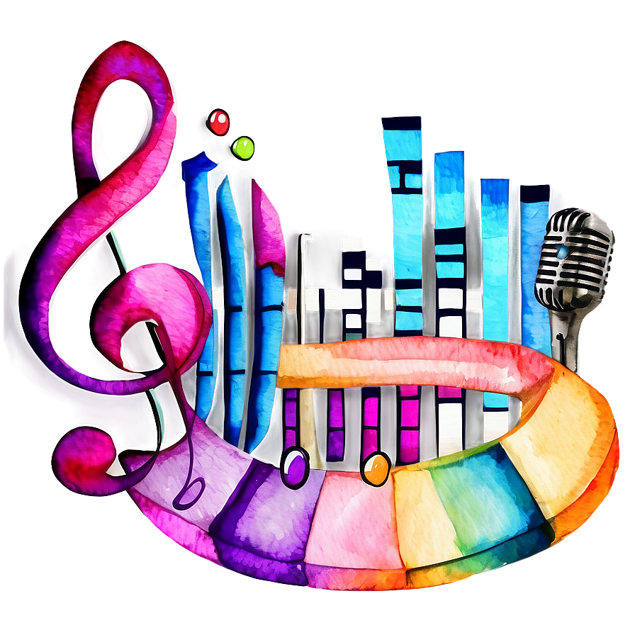 Notas Musicales Watercolor Png Ytl40